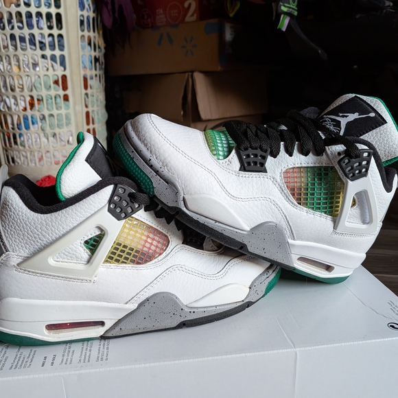 Jordan White and Green Athletic Shoes - Picture 2 of 8